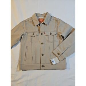 New Levi's Trucker Jacket Tan Denim Jean Youth Boys Medium 10 12